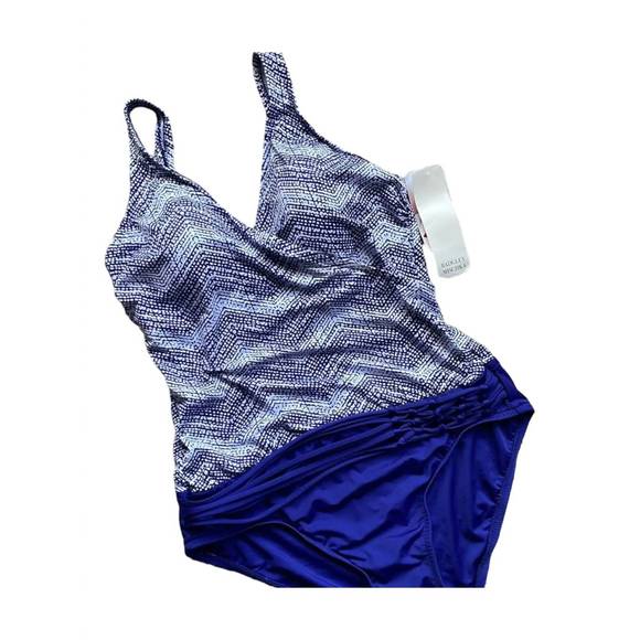 NEW BADGLEY MISCHKA gisele surplice one piece swimsuit in bad gisele - Picture 2 of 6